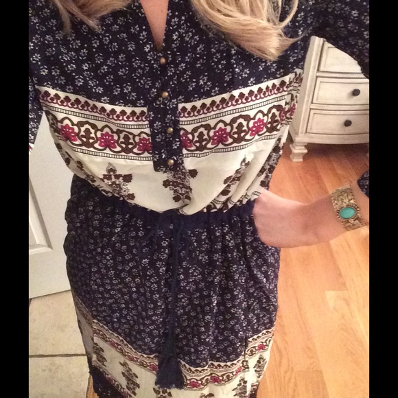 ❗️Navy Blue Print Dress/Tunic - Picture 2 of 3